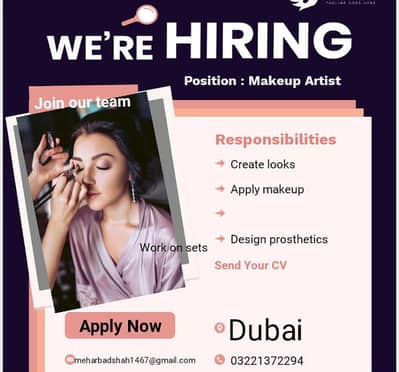 Makeup artist job in dubai