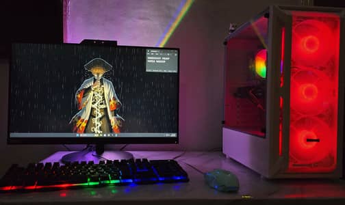 Gaming pc with 24” Borderless Monitor Ryzen 5 3600, RX 6600, 16GB RAM