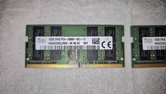 SK Hynix 32GB DDR4 2666Mhz 16x2 pulled