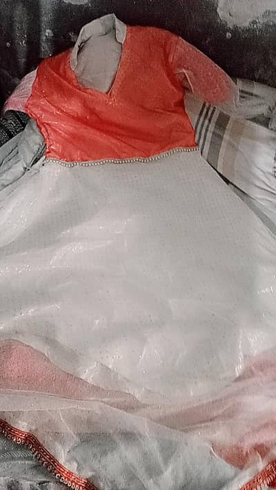 red and white net frok shimr clothe