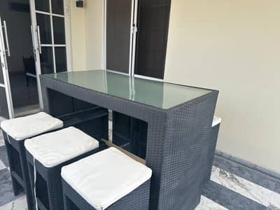 Imported BarBque Bar table with stools