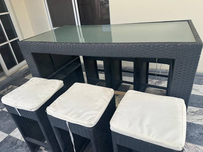 Imported BarBque Bar table with stools 3