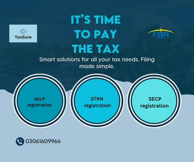 FBR,SRB,Return,Filer,ATL,SECP,KCCI,Trademark,copyright,Sales tax,STRN