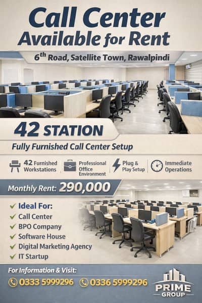Call Center Available for Rent 6th Road, Satellite Town Rawalpindi