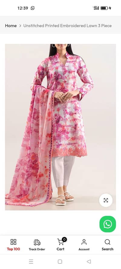 unstitch 3 piece lawn suit with embroidered Daman page