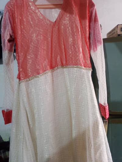 red and white net frok shimr clothe
