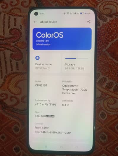 Oppo Reno 5 PTA 8/128GB With Box