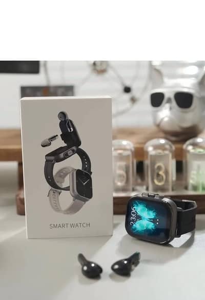 digital smart watch with earbuds