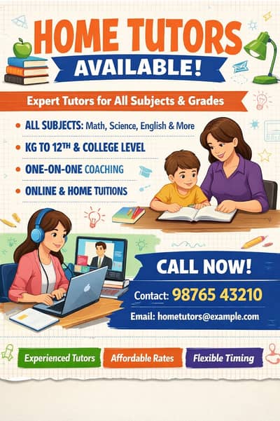 Home Tutors Available in Eme Society j Block