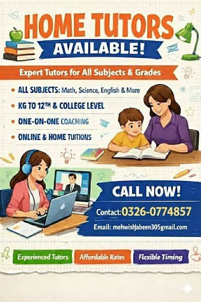 Home Tutors Available in Eme Society j Block