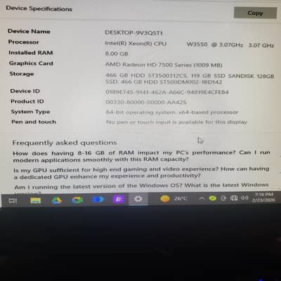 Dell precision T3500 work station Gaming pc  03/18/05/40/79/1