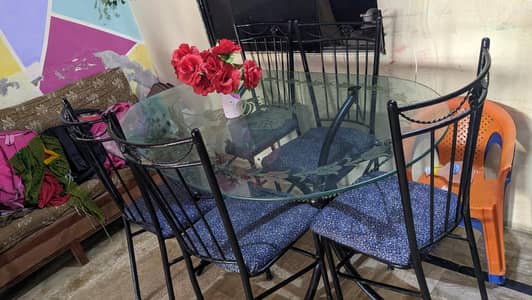 table with six chairs