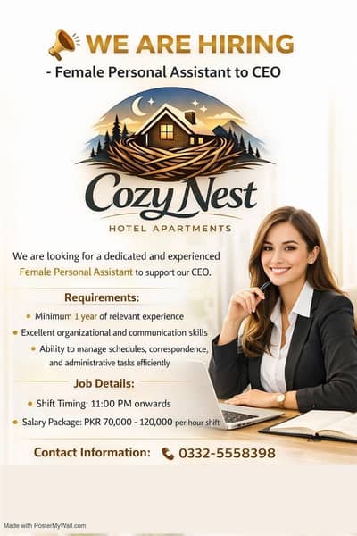 Need Female Staff PA to CEO