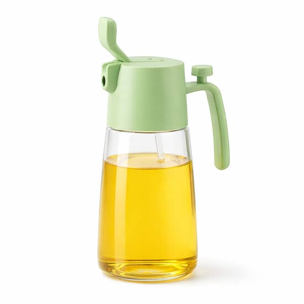 2 in 1 Oil Spray Bottle 500ml Glass Oil Dispenser | Olive Oil Sprayer for Air Fryer, BBQ, Salad & Cooking | Kitchen Oil Spray Bottle
