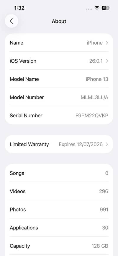 iphone 13 jv  128gb  with box