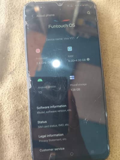 vivo v 21 for sale panal change ha baki set all ok