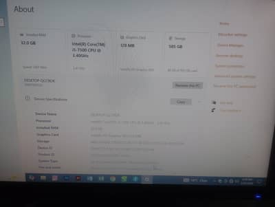 core i5  7 generation  32 GB ram  with included graphics card and SSD