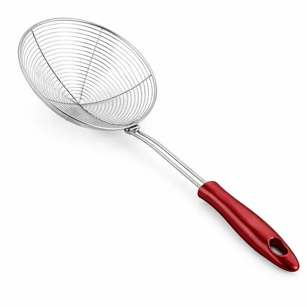 Imported 2-in-1 Multi-Functional Frying Strainer & Oil Filter Spoon – Quick & Clean Frying, BBQ, Stainless Steel Mesh, Kitchen Helper
