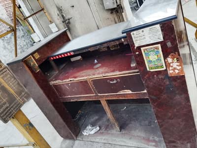 Cash counter wood and marble made