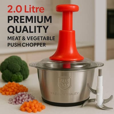 Vegetables Push Chopper. with Stainless Steel Bowl