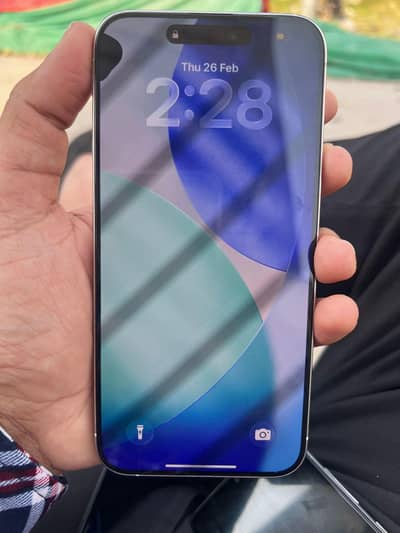 15 pro max 256 GB JV 88 battery health front screen black dot