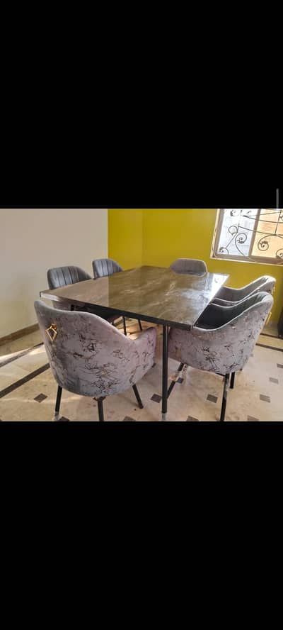 6 Seater Elegant Dining Table Set – Premium Comfortable Chairs