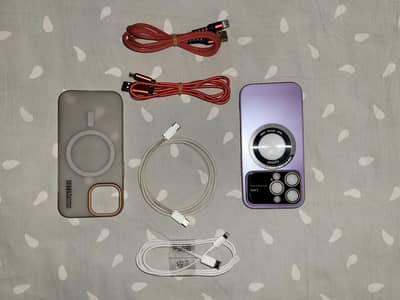 magsafe Iphone 14 PRO + iphone 15 Cover CtoC cable 25wattAdapter 10/10