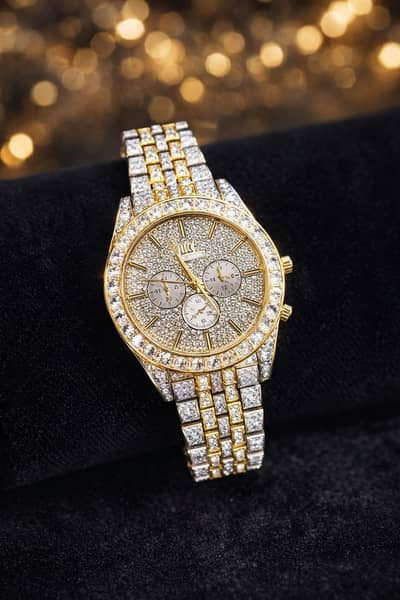 Luxury Diamond Style Watch-Premium Gold & silver 10/10 Condition