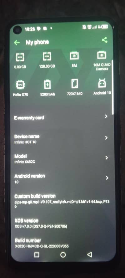 Infinix hot 10 condition 10/8 6 128