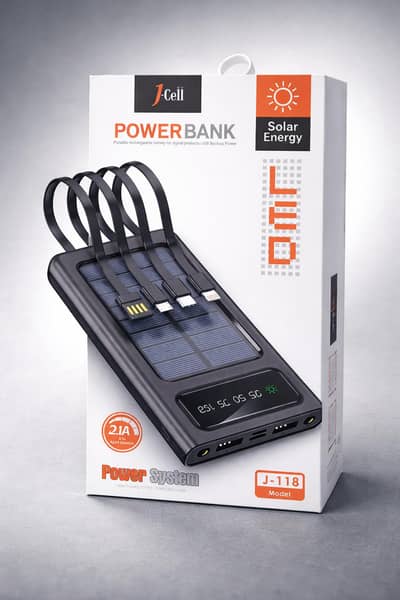 J-Cell. Solar Power Bank J-118-10000mAH
