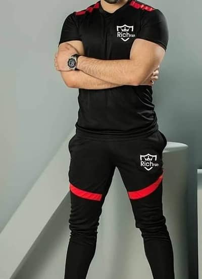 Title: Premium Men's 2-Piece Polyester Tracksuit – Free Home Delivery