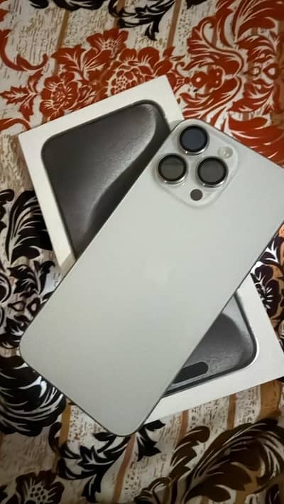 I phone 15 pro max complete box sim time available