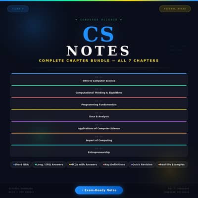 Class 9 Computer Science Notes — Federal Board | Complete Study Packag
