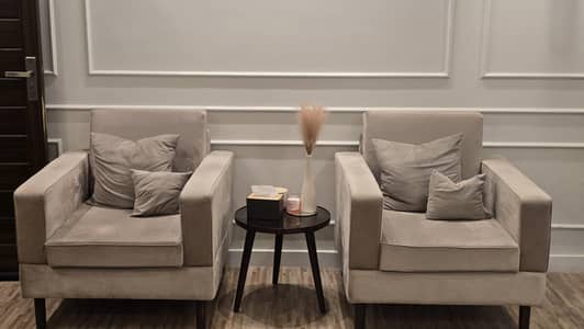 2 Single Sofa Chairs – Beige