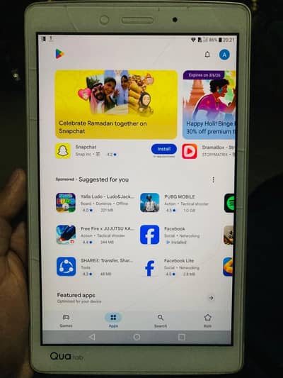 Qua tab - 16 GB - sim work