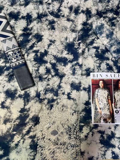 BIN SAEED EMBROIDERED CUTWORK LAWN 3 PIECE SUIT