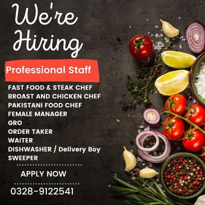 Fast Food & Steak Chef ||  Female Manager || GRO || Restaurant Staff