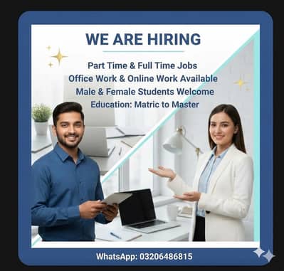 full time part time office work or online work