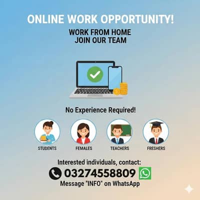 Full Time Part Time Officd work Online work Available