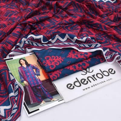 3 pcs Women's unstitched printed suit