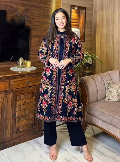 2 PCs women's stitched Embroided shirt and trouser