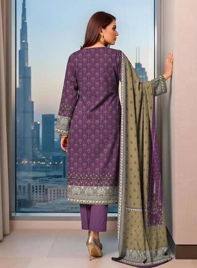 3 pcs women's unstitched printed suit