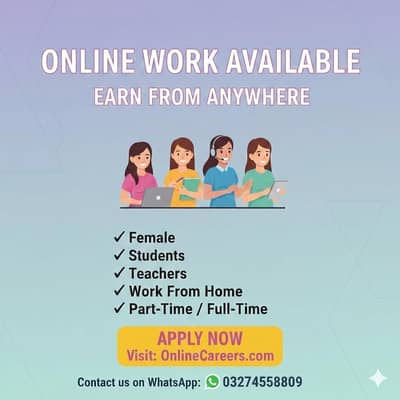 Full time'part time'office work 'Online work Available