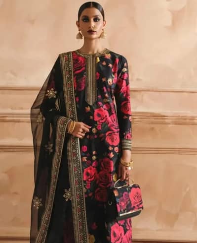 Tayyaba Hassan 3 Piece | Black Rose | Printed Stitched