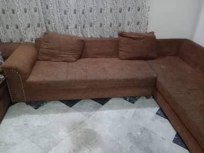 L shape sofa with small dewaan
