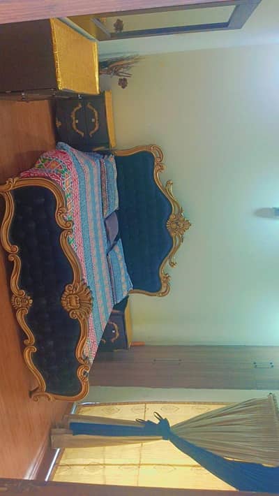 Luxury Royal Bed Set with Side Tables pure wood