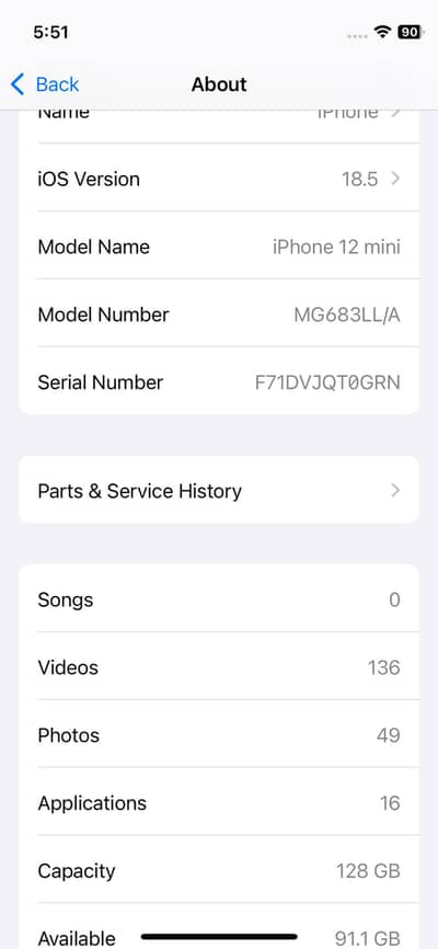 128gb battery health 82% jv