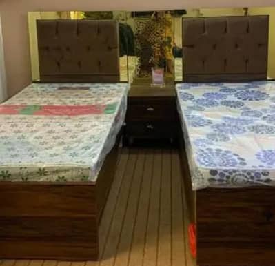 Single bed set with medicated mattress  and side table