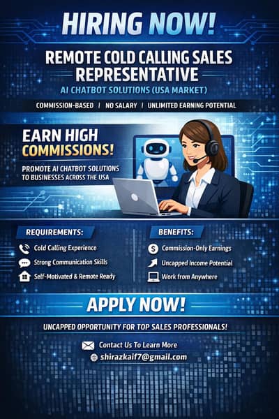 Remote Commission Based  Cold Calling Sales representative