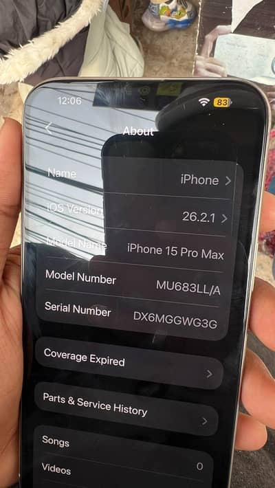 iphone 15 pro max 256GB Battery Health 85